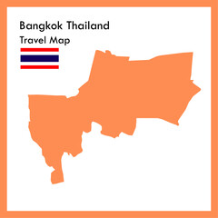 Orange Map Bangkok Province Is one of Thailand with the national flag icon.