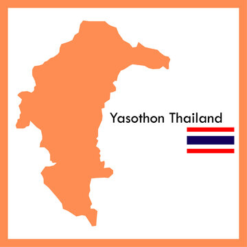 Orange Map Yasothon Province Be a part of Thailand with the national flag.