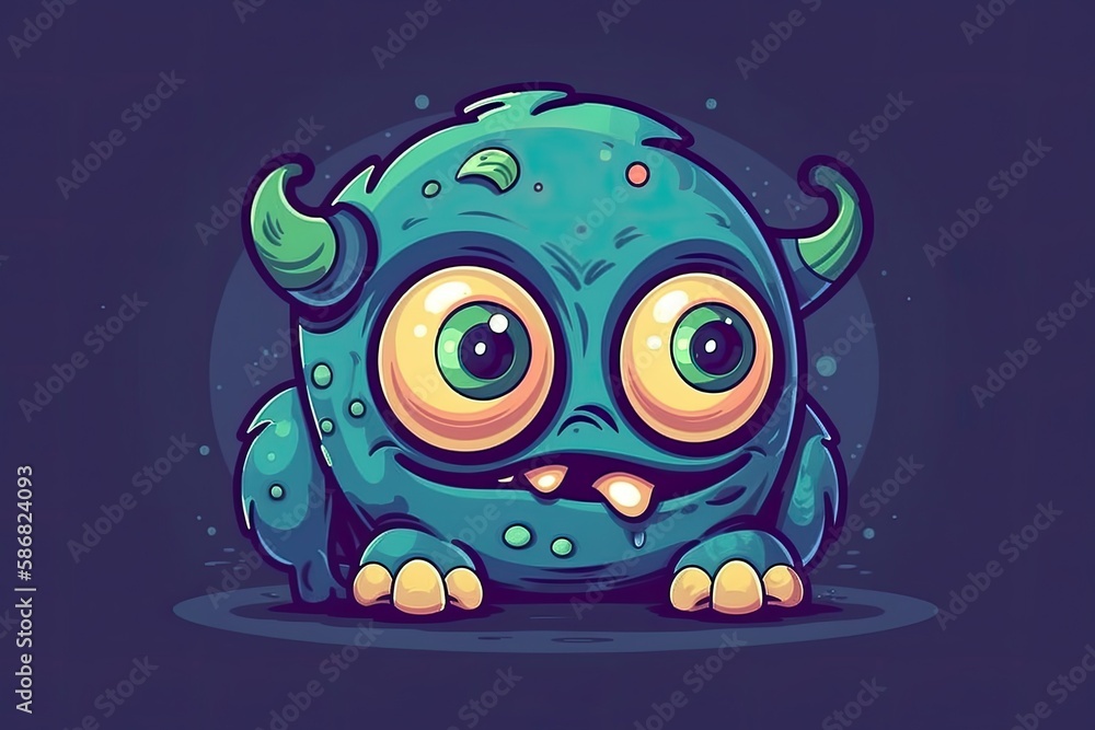 Poster character with exaggerated eyes and nose in a cartoon style. generative ai