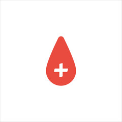 Fototapeta premium Donate drop blood sign with cross. Stock vector illustration isolated on white background.