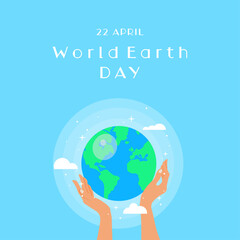 World earth day concept, hands holding globe