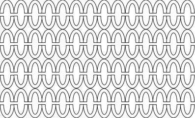 Black and white O ring repeat seamless pattern, replete image on white background design for fabric printing