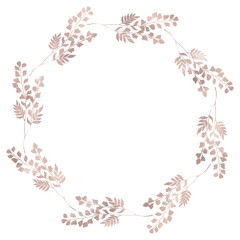 Floral rose gold wreath illustration