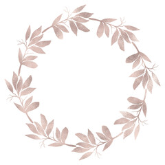 Floral rose gold wreath illustration