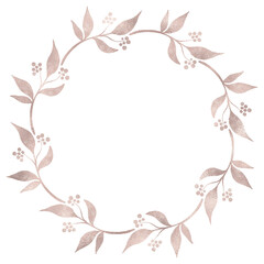 Floral rose gold wreath illustration