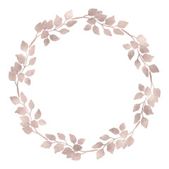 Floral rose gold wreath illustration