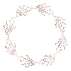 Floral rose gold wreath illustration
