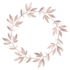 Floral rose gold wreath illustration
