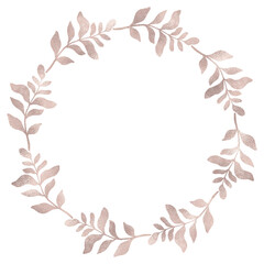 Fototapeta na wymiar Floral rose gold wreath illustration