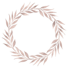 Floral rose gold wreath illustration
