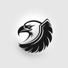 head of an eagle logo vector illustration on white background, generative AI