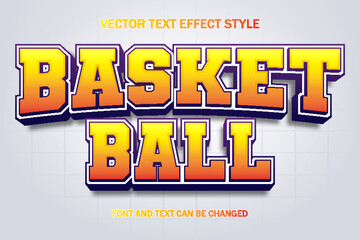 basketball sports game typography lettering 3d editable text effect font style template banner background