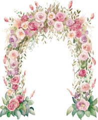 wedding arch frame with flowers - obrazy, fototapety, plakaty