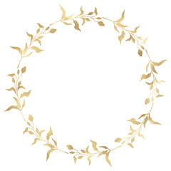 Fototapeta na wymiar Floral gold wreath illustration
