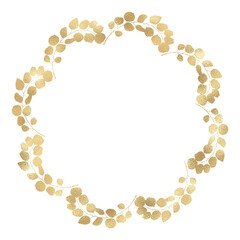 Floral gold wreath illustration