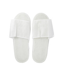 Slippers white disposable, top view, isolated on white background with clipping path