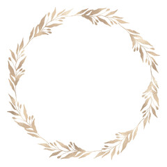 Floral gold wreath illustration