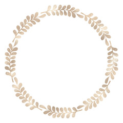 Floral gold wreath illustration