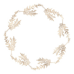Floral gold wreath illustration