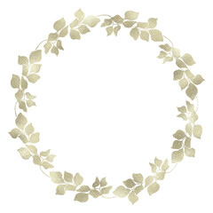 Floral gold wreath illustration