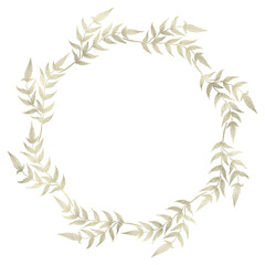 Floral gold wreath illustration