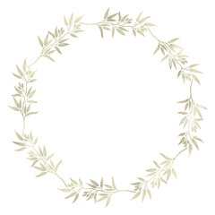 Floral gold wreath illustration