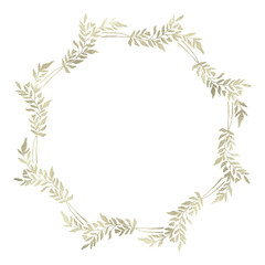 Floral gold wreath illustration