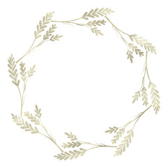 Floral gold wreath illustration