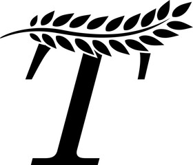 letter t includes leaves stalk