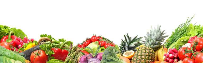 Fototapeta na wymiar Fruit and vegetables isolated