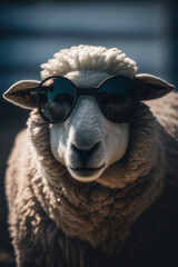 Fototapeta premium Funny Sheep Generate Ai