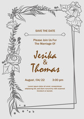 wedding invitation card vector design