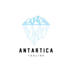 Naklejka premium Mountain Logo, Antarctic Iceberg Logo Design, Nature Landscape Vector, Product Brand Illustration Icon