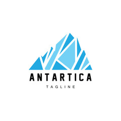 Mountain Logo, Antarctic Iceberg Logo Design, Nature Landscape Vector, Product Brand Illustration Icon