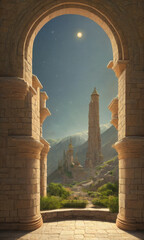 ai generated interior of an ancient castle