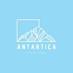 Mountain Logo, Antarctic Iceberg Logo Design, Nature Landscape Vector, Product Brand Illustration Icon