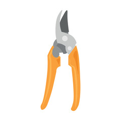 Gardener's pruner on white background