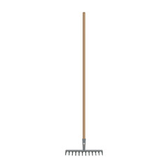 Gardener's rake on white background