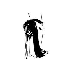 vector illustration of high heel with knife concept