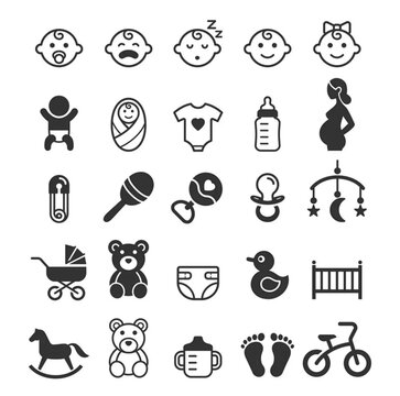 Baby icons set vector image