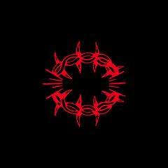 vector illustration of circular barbed wire