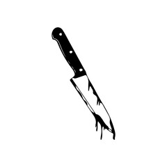vector illustration of knife with blood concept