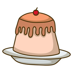 cake with chocolate and cherry