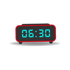 digital modern alarm clock with electronic digits. clock icon. vector illustration isolated on white background