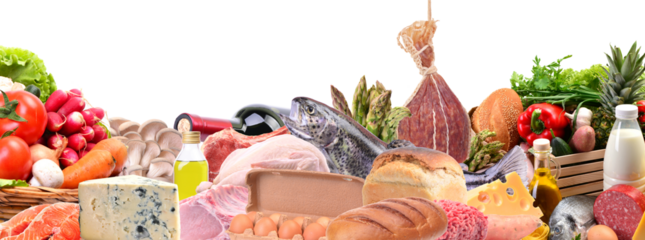 Food on a white background isolated