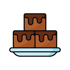 brownies icon vector design template in white background