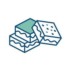 brownies icon vector design template in white background