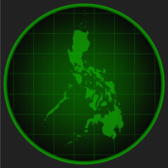 Vector map Philippines on the radar screen