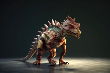 small dinosaur toy with spiky head. Generative AI