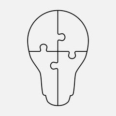 Diagram infographic timeline, lightbulb puzzle